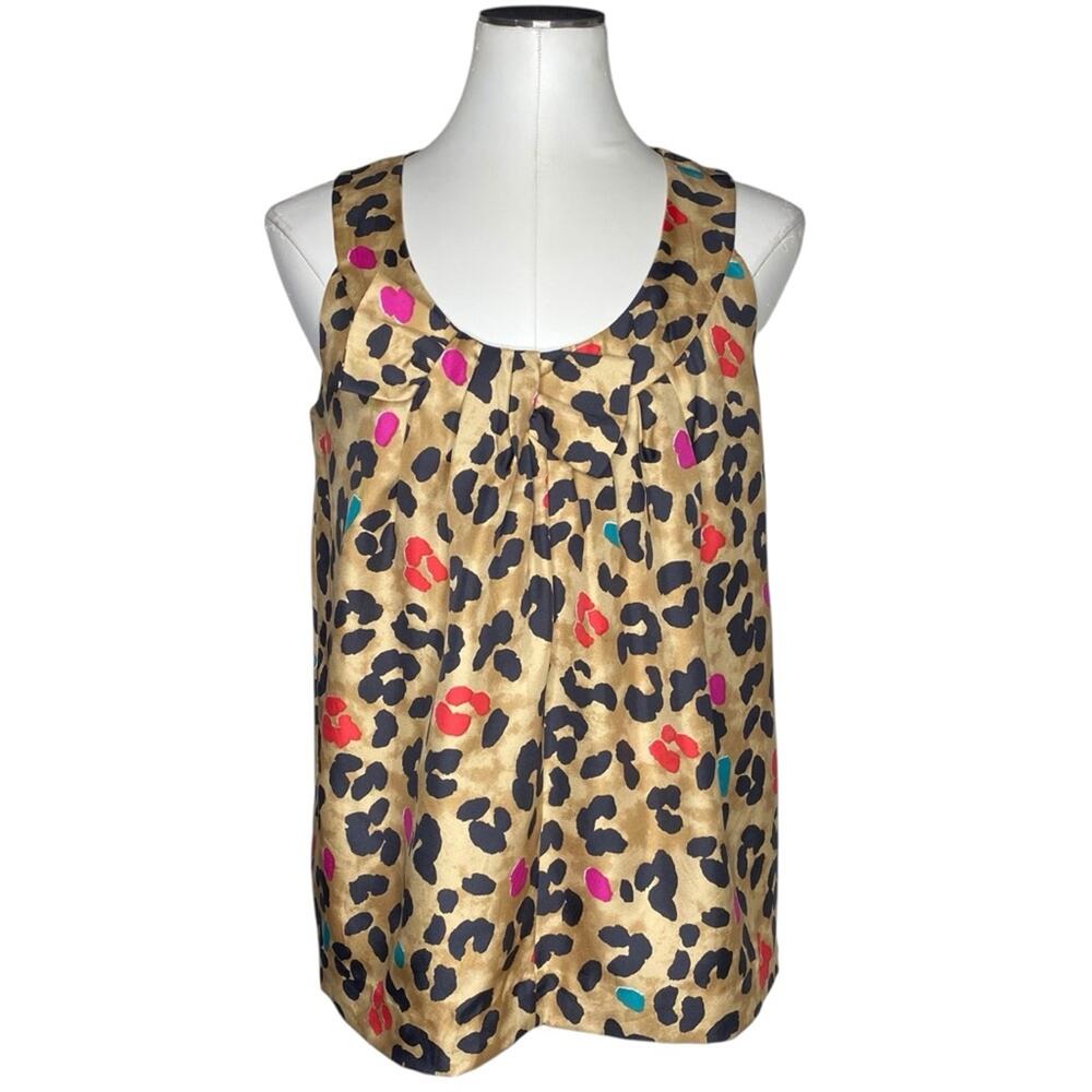 Kate Spade Leopard Print Silk Tank Top Blouse size Medium